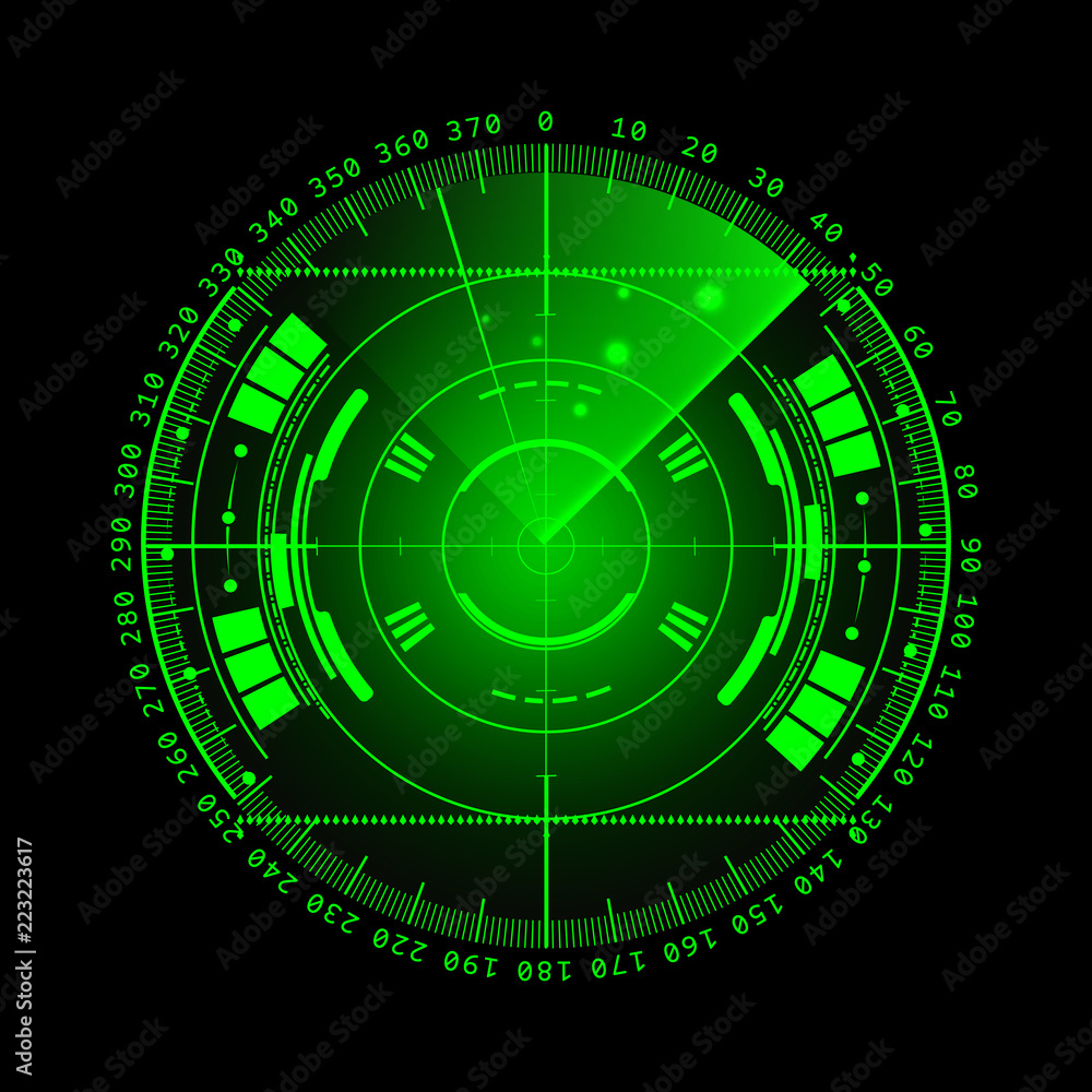 Poster radar screen. vector illustration for your design. technology background. futuristic user interface.
