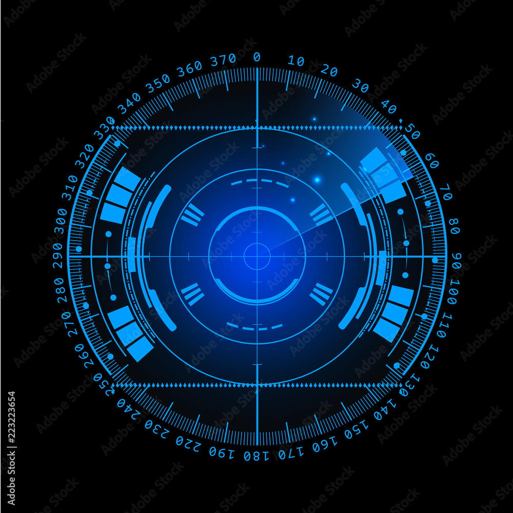 Poster radar screen. vector illustration for your design. technology background. futuristic user interface.