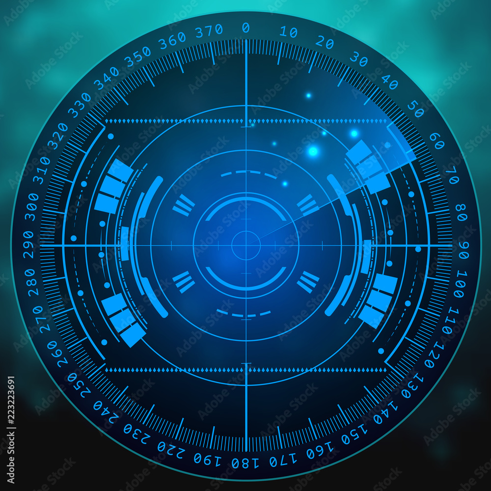 Poster radar screen. vector illustration for your design. technology background. futuristic user interface.
