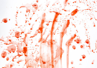 print of blood drop streaks on white background for medicine design