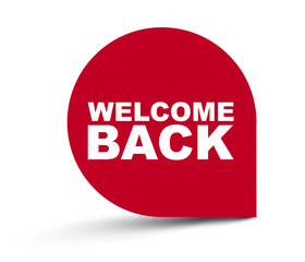 red vector banner welcome back