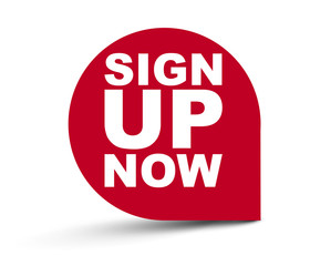 red vector banner sign up now