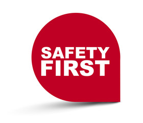 red vector banner safety first
