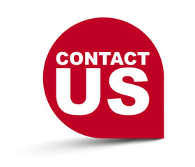 red vector banner contact us