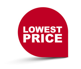 red vector banner lowest price