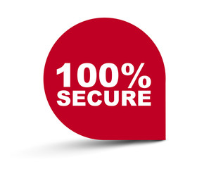 red vector banner 100% secure
