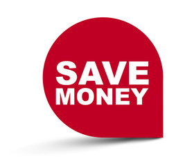 red vector banner save money