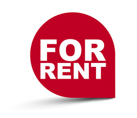 red vector banner for rent