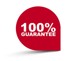 red vector banner 100% guarantee