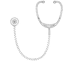 Fototapeta premium stethoscope, polygon, black-white 2