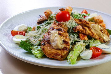 Caesar salad with chicken