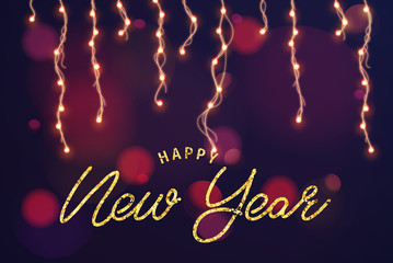 Happy New Year greeting card. Happy New Year background.