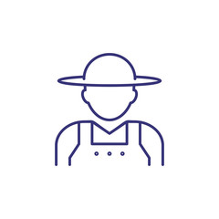 Farmer line icon. Agrarian, gardener, grower. Occupation concept. Can be used for topics like farming, agriculture, harvest