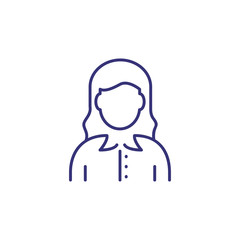 Manager line icon. Female office worker, employee, assistant, consultant. Occupation concept. Can be used for topics like project management, office job, sales.