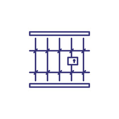 Prison line icon. Cell, jail, cage. Justice concept. Can be used for topics like law enforcement, punishment, imprisonment, arrest