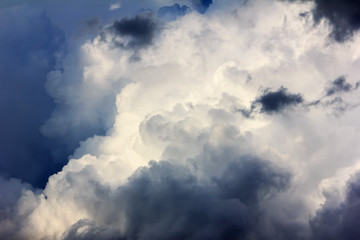 landscape with dark storm clouds before rain