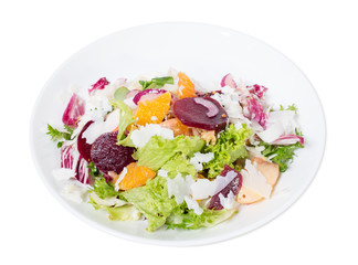 Beet salad with oranges and goat cheese.