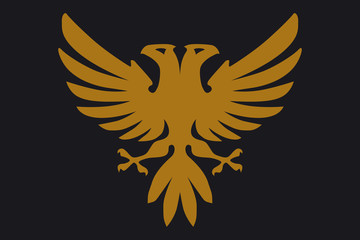 Heraldic eagle, falcons and hawks spread wings