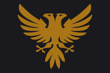 Heraldic eagle, falcons and hawks spread wings