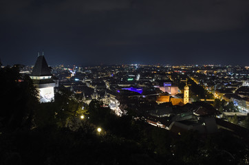 View of Graz, Austria, at night