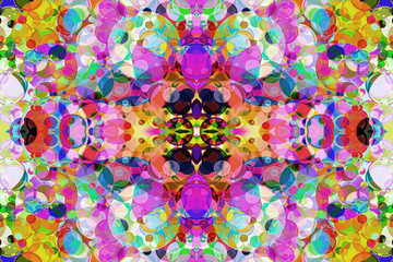 Multicolored Kaleidoscope bubbles abstract background.