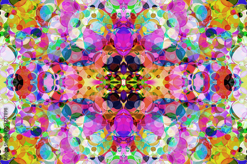 Multicolored Kaleidoscope bubbles abstract background.