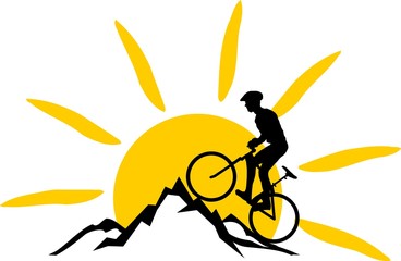 Silhouette Berge Radfahrer