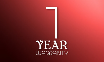 Fototapeta premium 1 Year Warranty - white text on red background