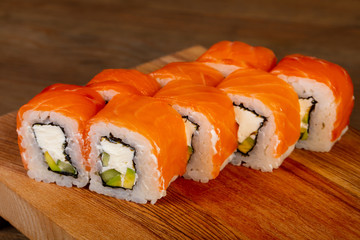 Japanese roll with salmon