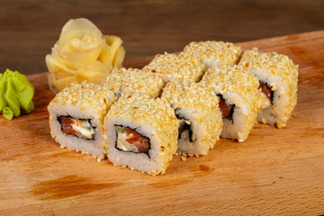 Japanese roll with salmon
