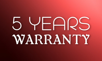 5 Years Warranty - white text on red background
