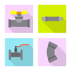 Vector design of pipe and tube icon. Set of pipe and pipeline vector icon for stock.