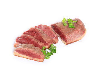 magret de canard sur fond blanc
