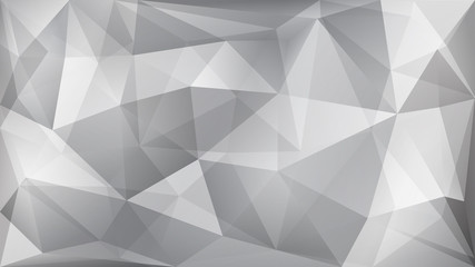 Abstract polygonal background of many triangles in white and gray colors