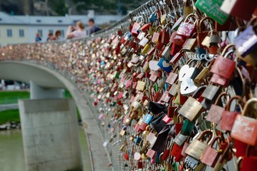 Salzburg bridge with locks