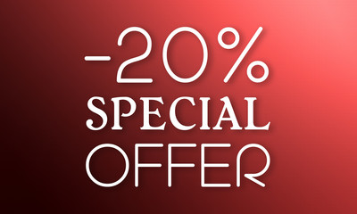 -20% Special Offer - white text on red background