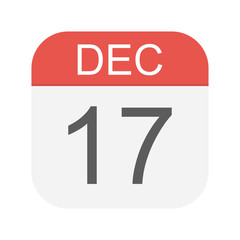 Fototapeta premium December 17 - Calendar Icon