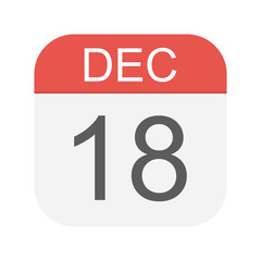 December 18 - Calendar Icon