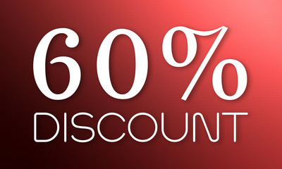 60% Discount - white text on red background