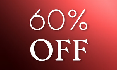 60% Off - white text on red background