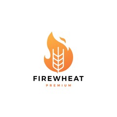 fire wheat logo vector icon design inspirations