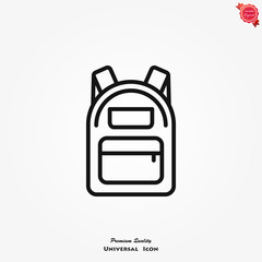 Backpack icon, vector high quality logo for web design and mobile apps