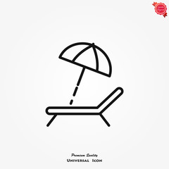Chaise longue icon vector on white background