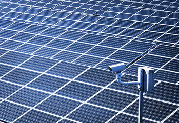 Security camera by solar plant