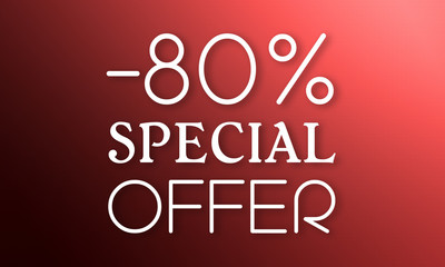 -80% Special Offer - white text on red background