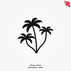 Fototapeta na wymiar Palm tree vector icon on white background