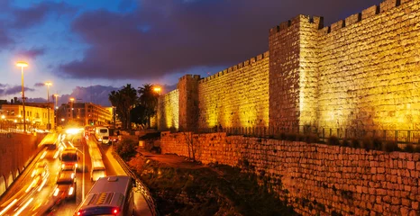 Zelfklevend Fotobehang Walls of Ancient City, Jerusalem, Israel © Rostislav Ageev