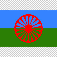 Flag of Romani People. Close Up vector