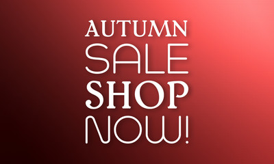 Autumn Sale Shop Now! - white text on red background