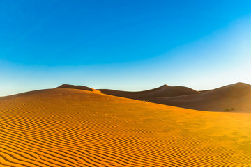 Fototapeta na wymiar Desert landscape of the Sahara next to Mhamid in Morocco